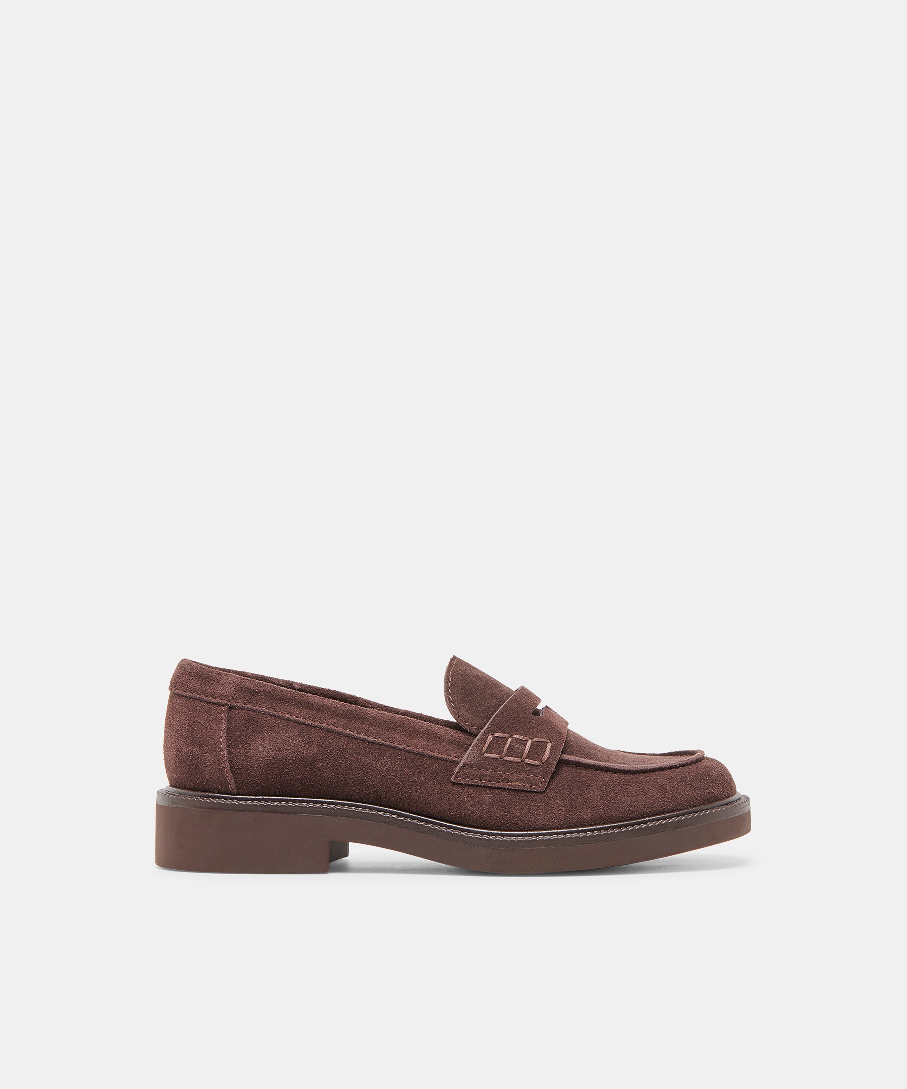 Tiggy Mahogany Suede Loafers | Dolce Vita