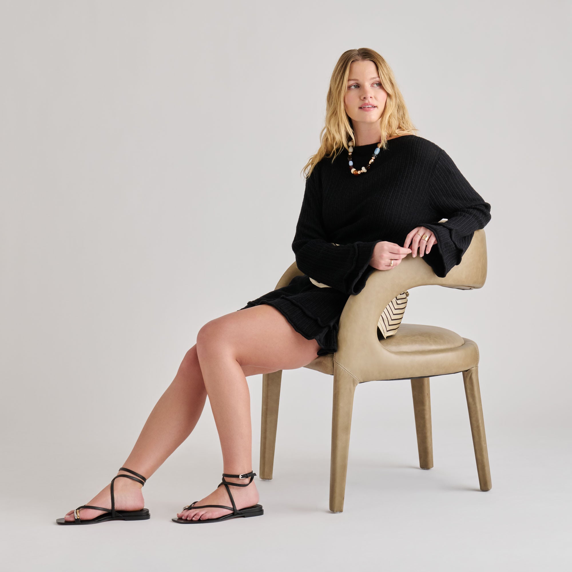 TYRICE SANDALS BLACK LEATHER