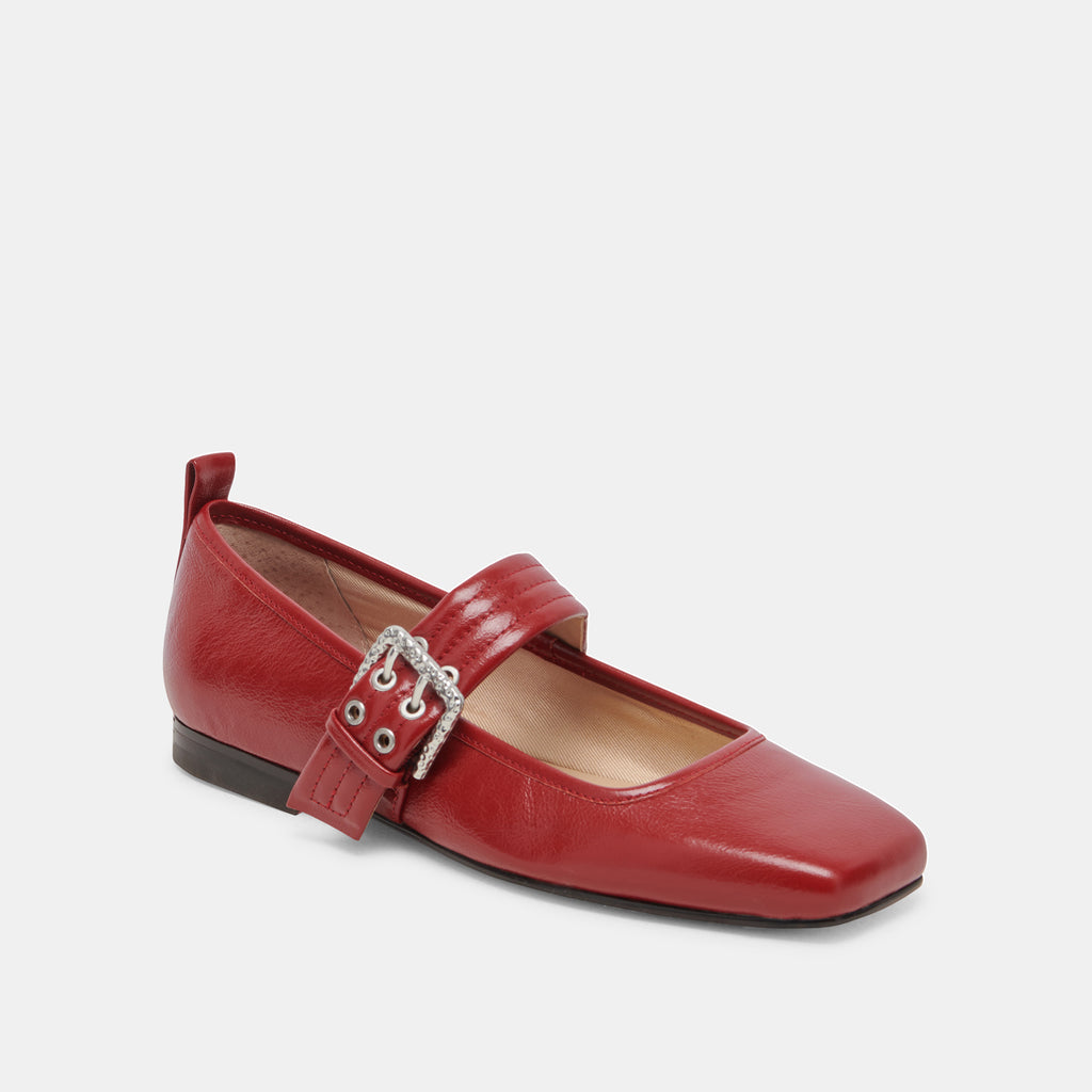 ARORA BALLET FLATS RED CRINKLE PATENT - image 3