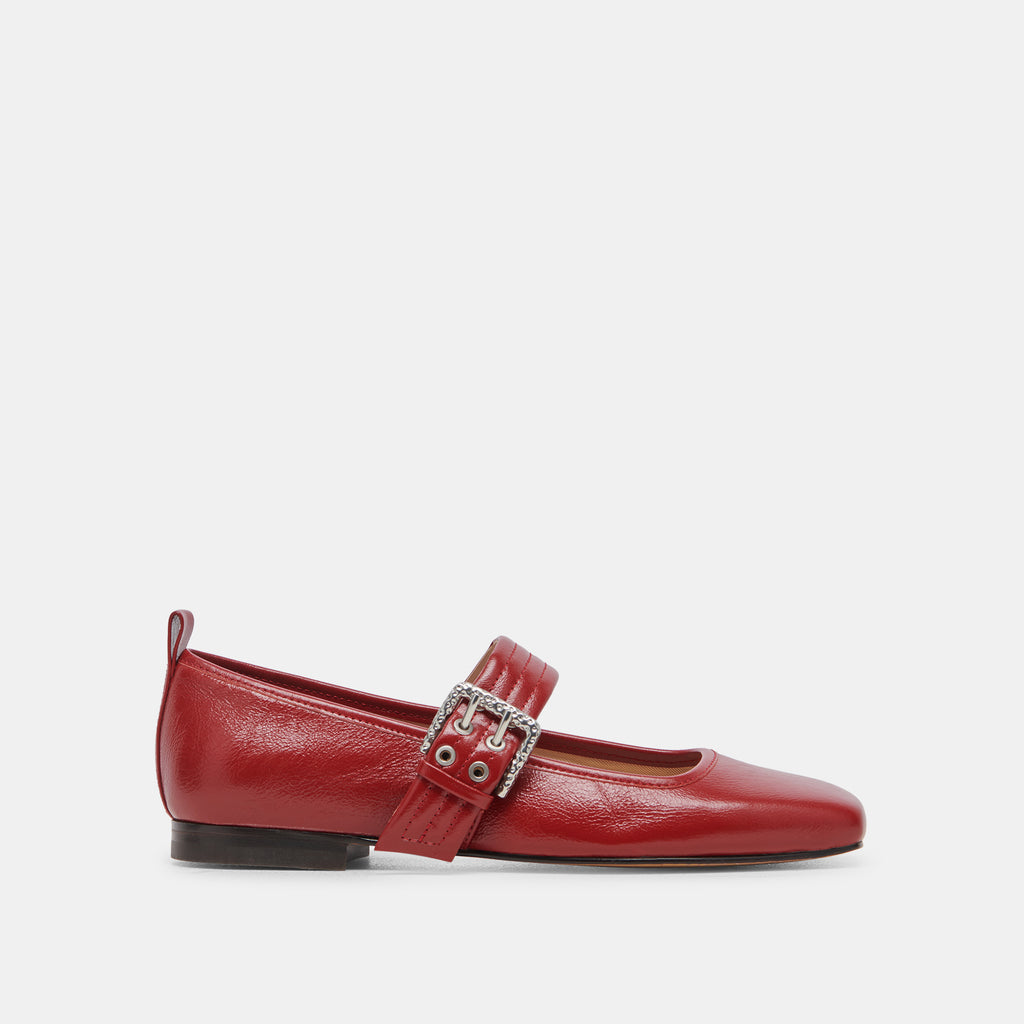 ARORA BALLET FLATS RED CRINKLE PATENT - image 1