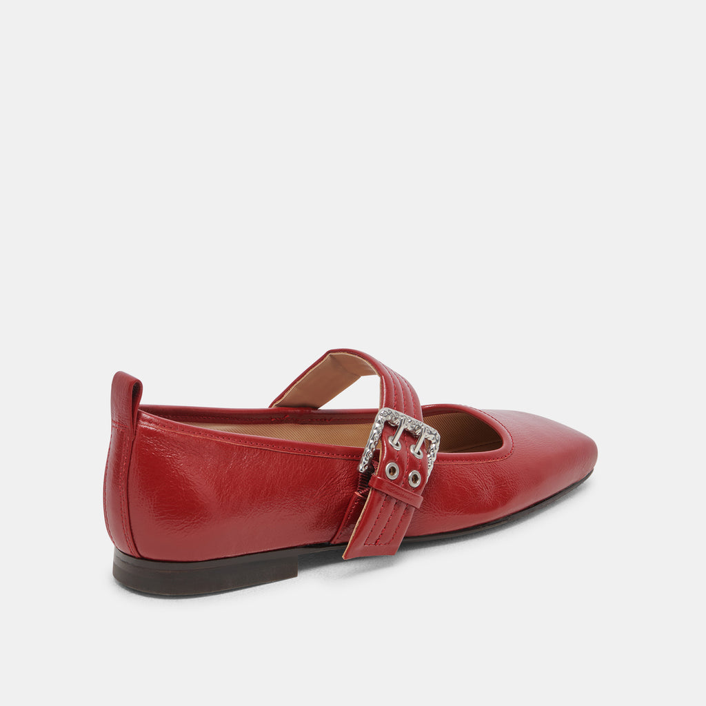 ARORA BALLET FLATS RED CRINKLE PATENT - image 5