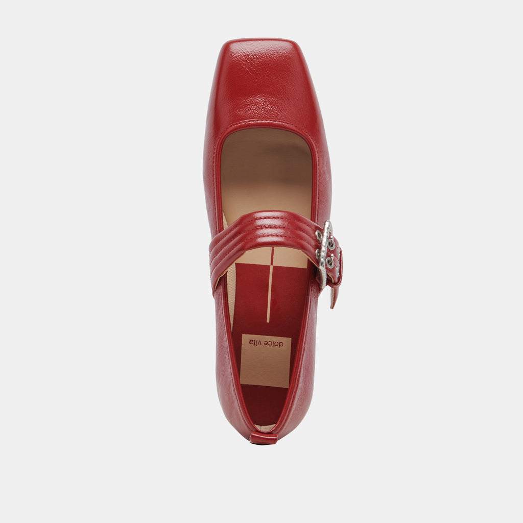 ARORA BALLET FLATS RED CRINKLE PATENT - image 12