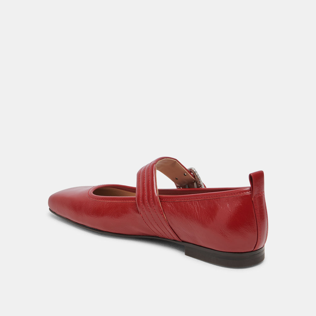 ARORA BALLET FLATS RED CRINKLE PATENT - image 9
