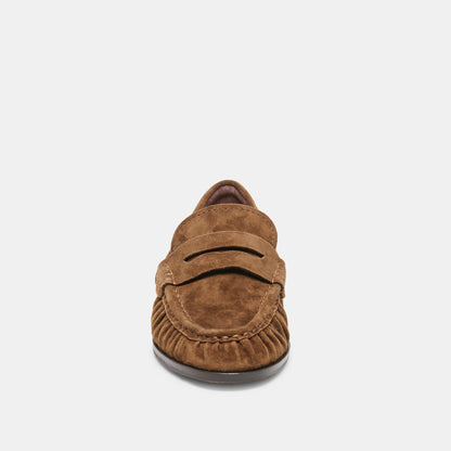 BAXEN LOAFERS CHESTNUT SUEDE