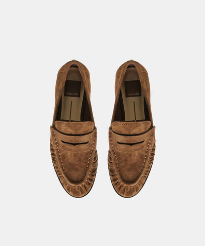 BAXEN LOAFERS CHESTNUT SUEDE