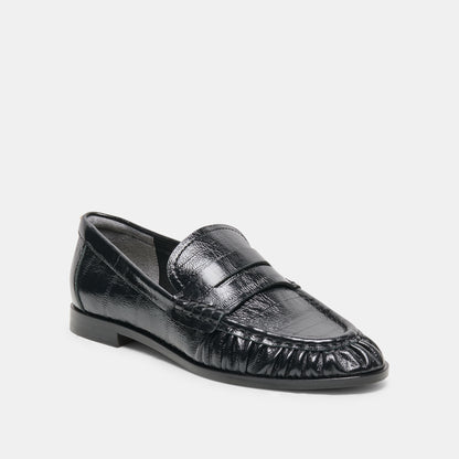BAXEN LOAFERS NOIR EMBOSSED LEATHER