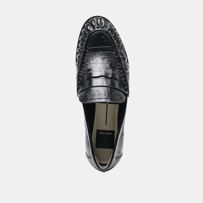 BAXEN LOAFERS NOIR EMBOSSED LEATHER