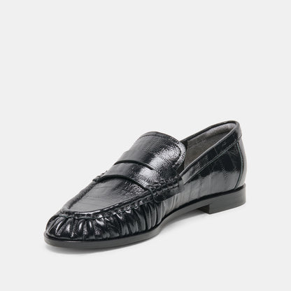 BAXEN LOAFERS NOIR EMBOSSED LEATHER