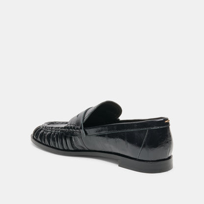 BAXEN LOAFERS NOIR EMBOSSED LEATHER