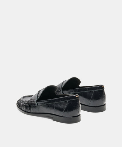 BAXEN LOAFERS NOIR EMBOSSED LEATHER