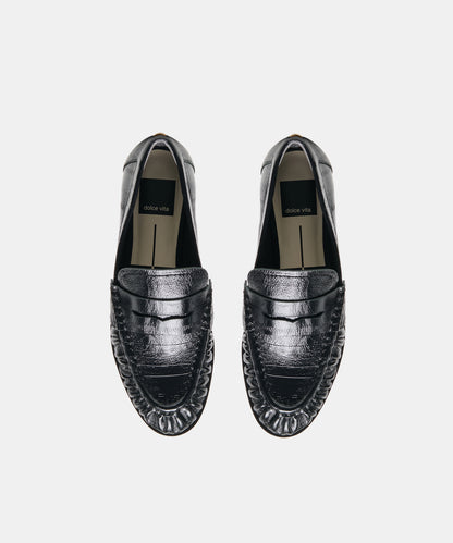 BAXEN LOAFERS NOIR EMBOSSED LEATHER