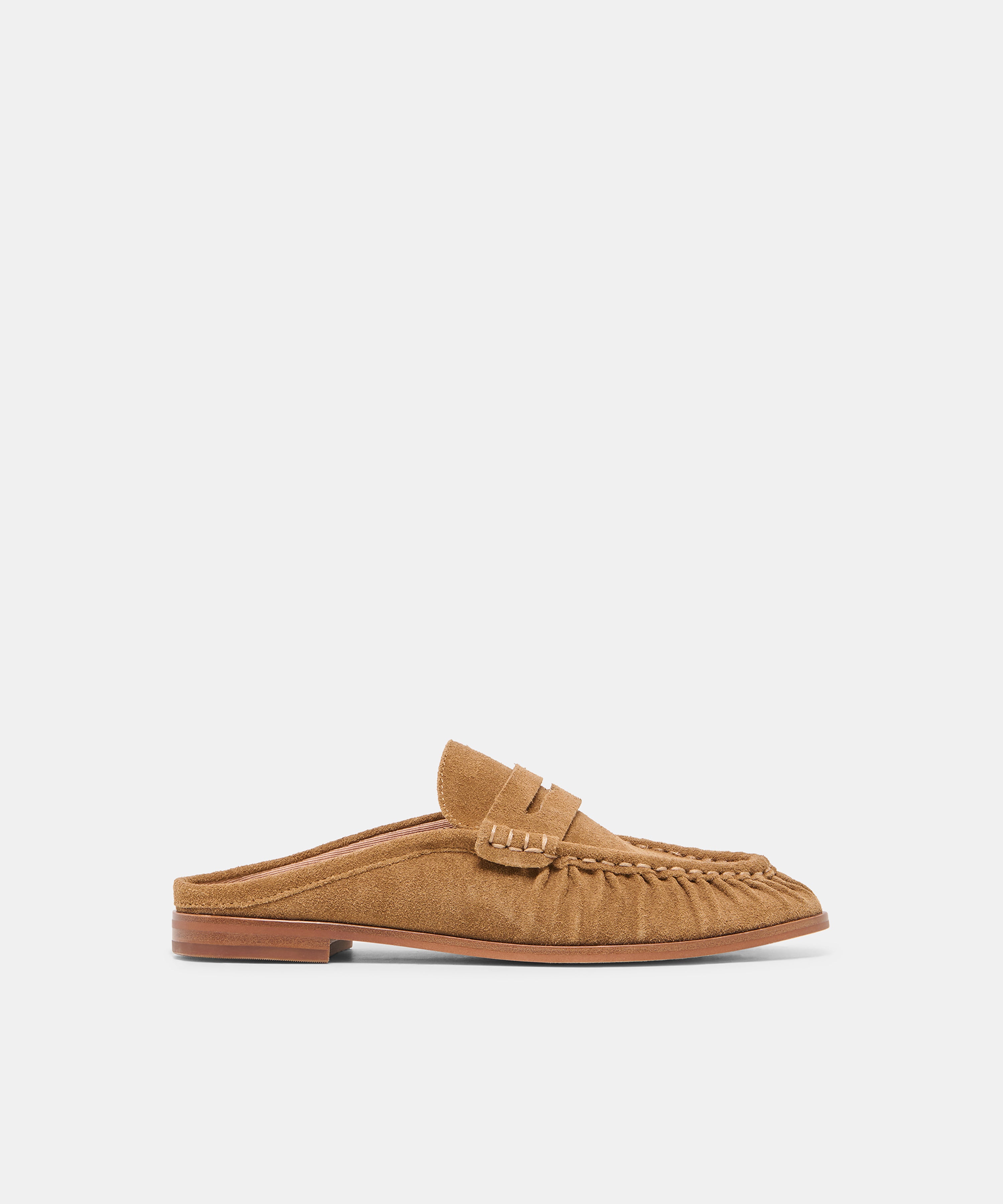 BETZY Lt Brown Suede Closed-Toe Slip-On Loafers | Dolce Vita