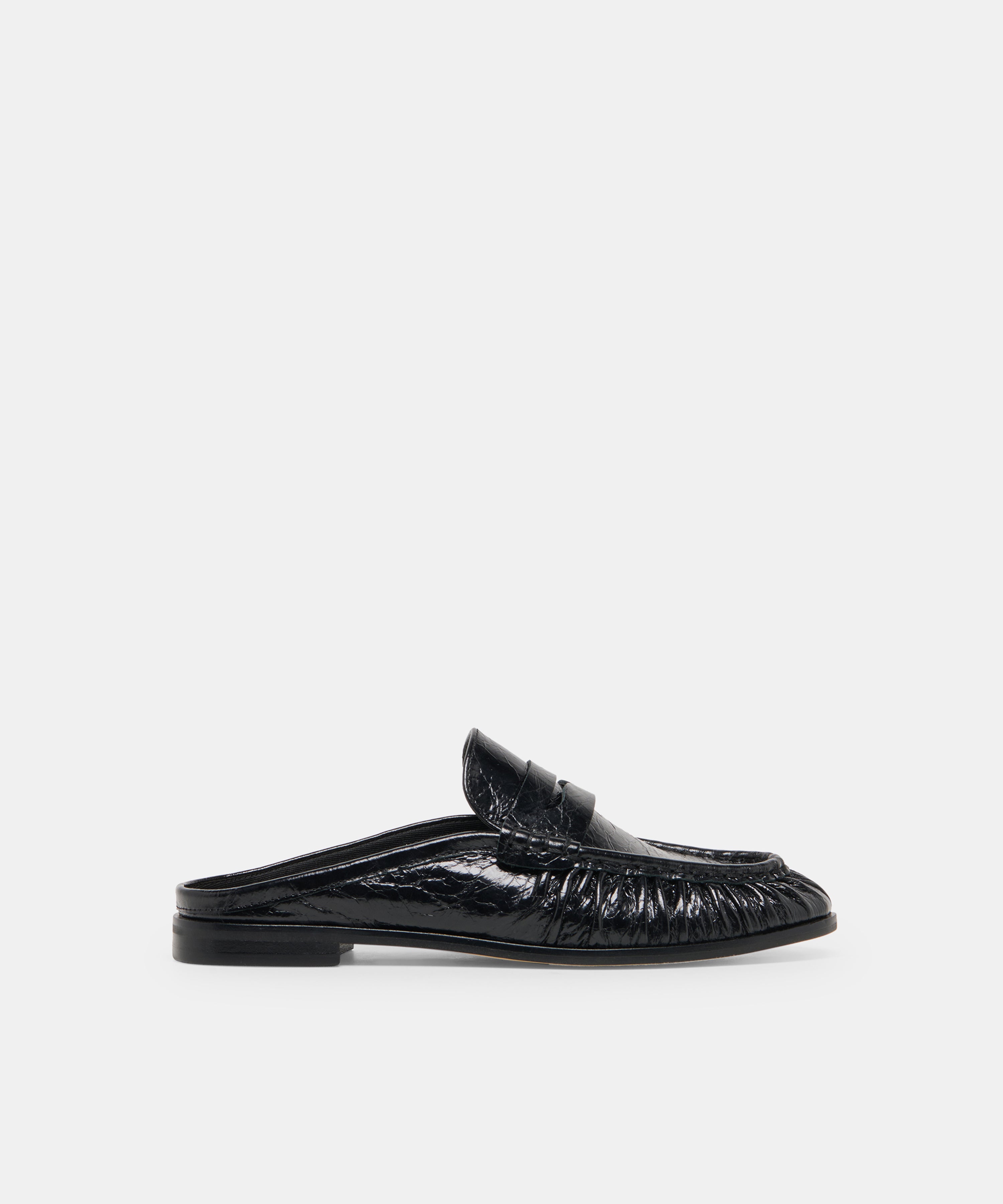 BETZY Midnight Crinkle Patent Closed-Toe Slip-On Loafers | Dolce Vita
