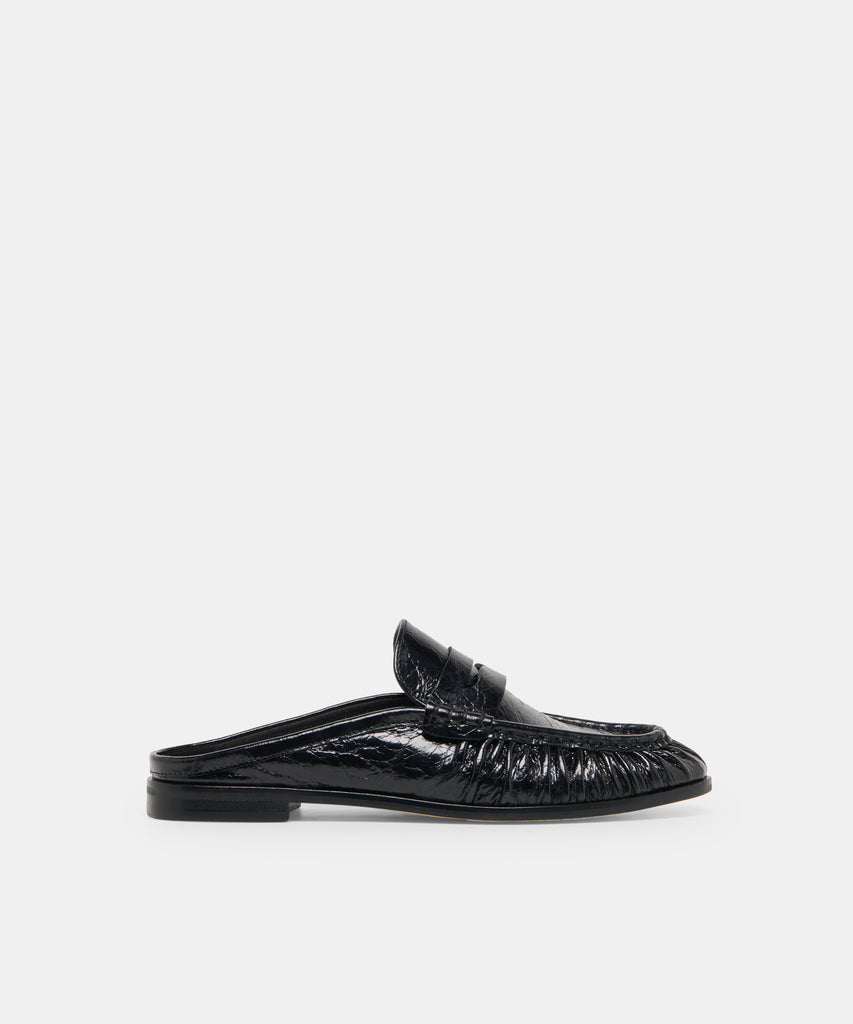 BETZY Midnight Crinkle Patent Closed-Toe Slip-On Loafers | Dolce Vita