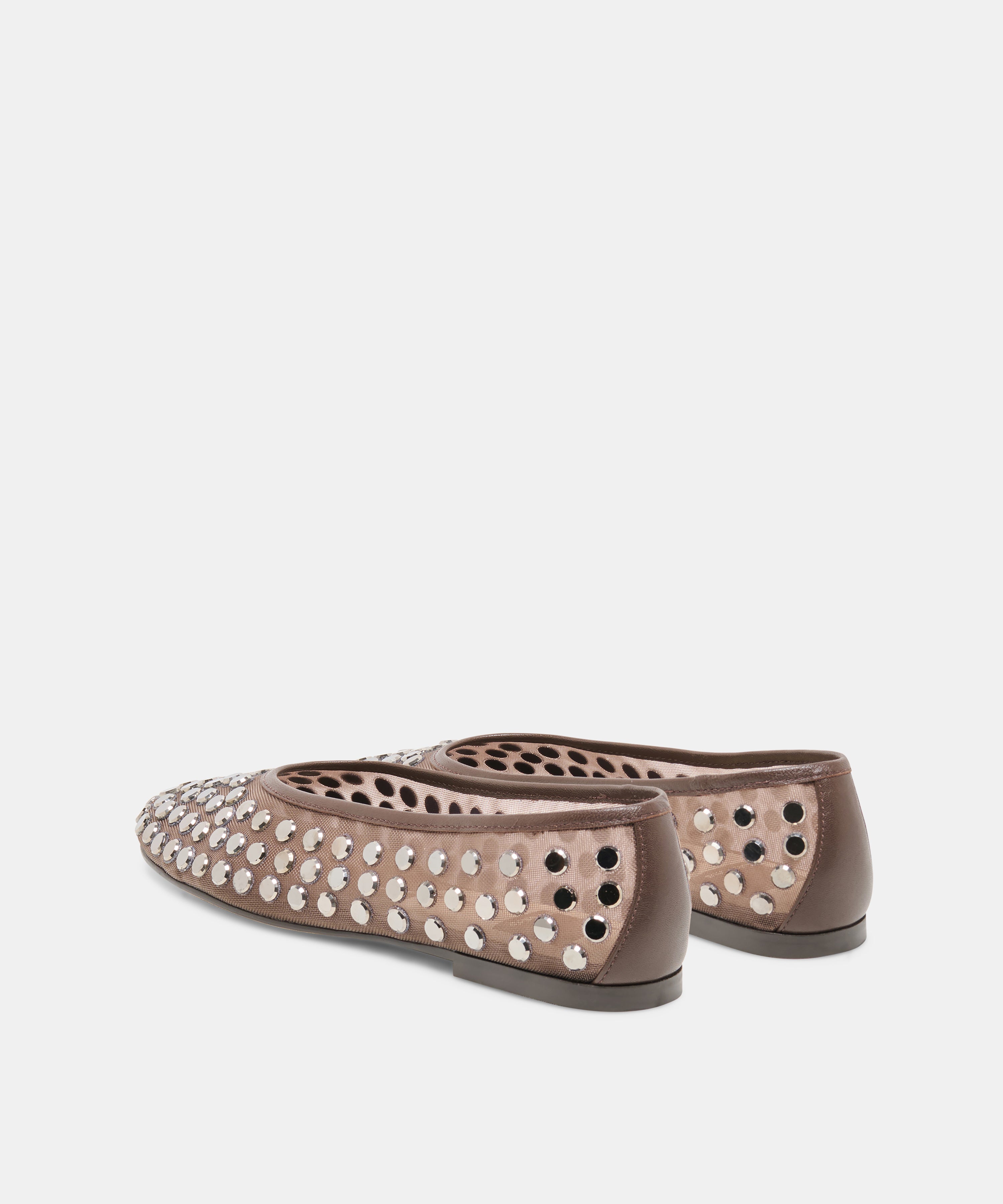CALIA STUD BALLET FLATS DK BROWN MESH - view 4