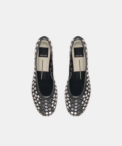 CALIA STUD BALLET FLATS ONYX MESH