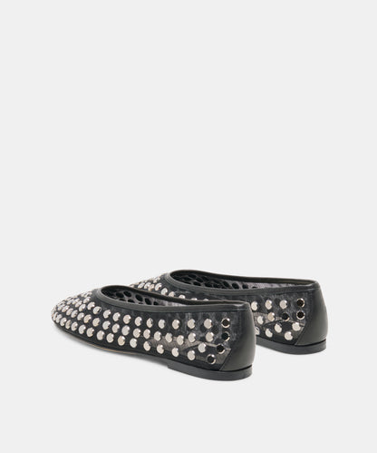 CALIA STUD BALLET FLATS ONYX MESH