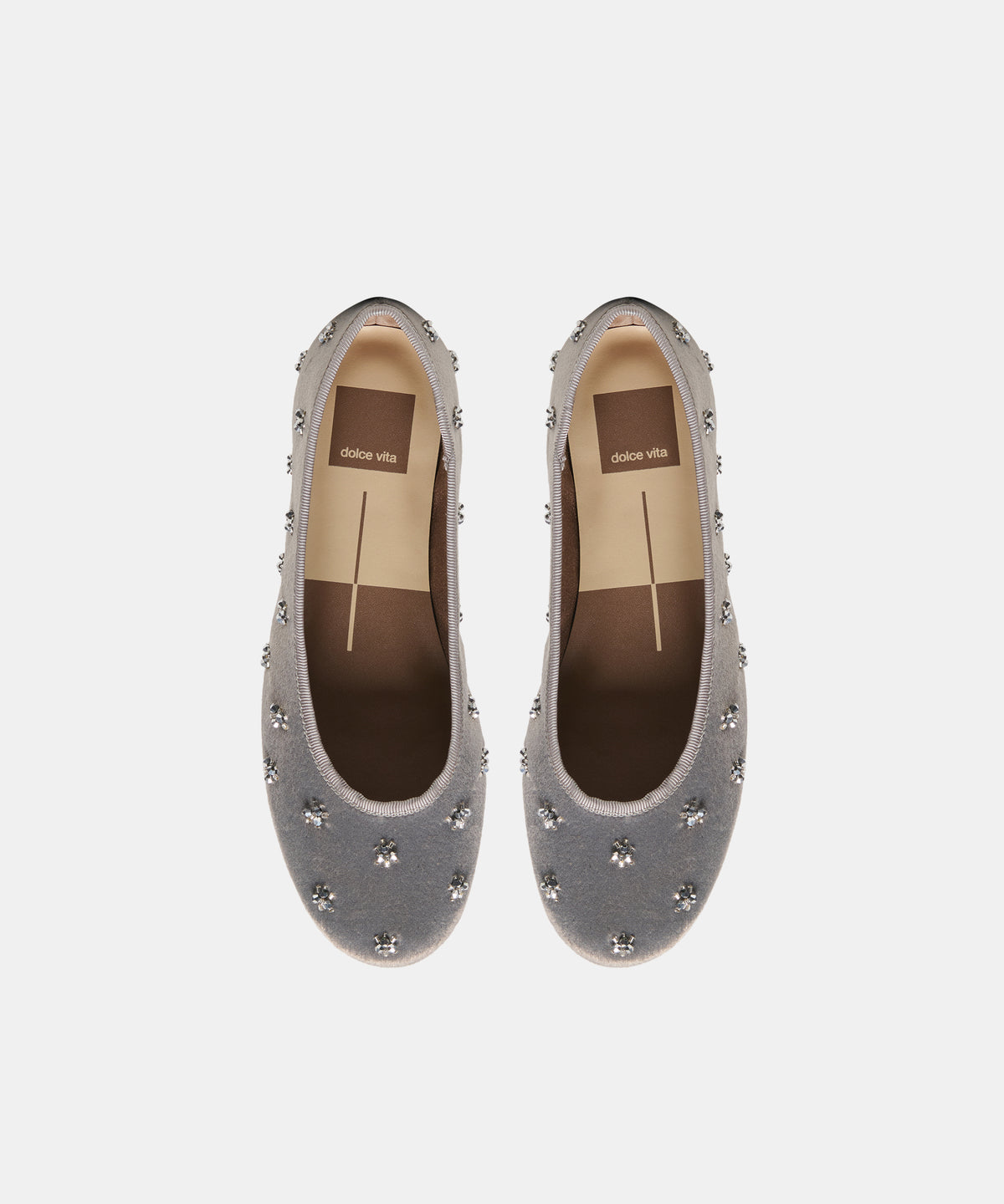 CALIA VELVET BALLET FLATS GREY VELVET - view 3