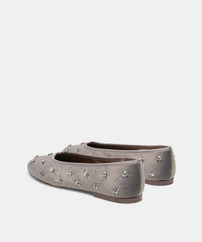 CALIA VELVET BALLET FLATS GREY VELVET