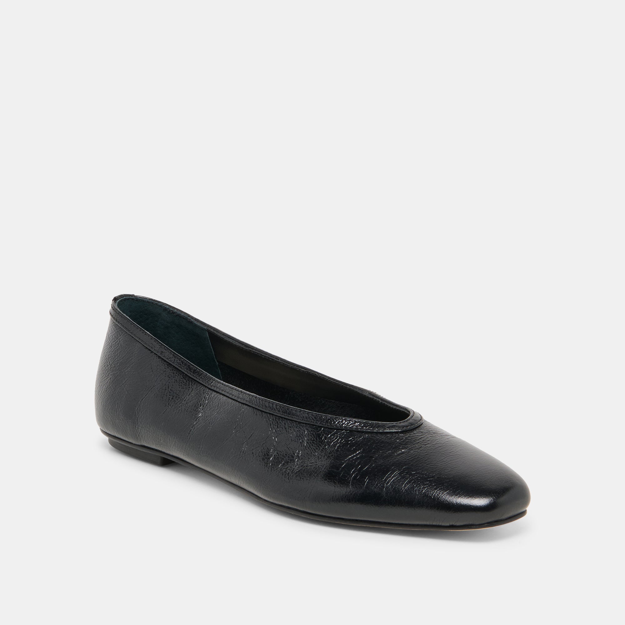 CARET BALLET FLATS BLACK LEATHER - view 2