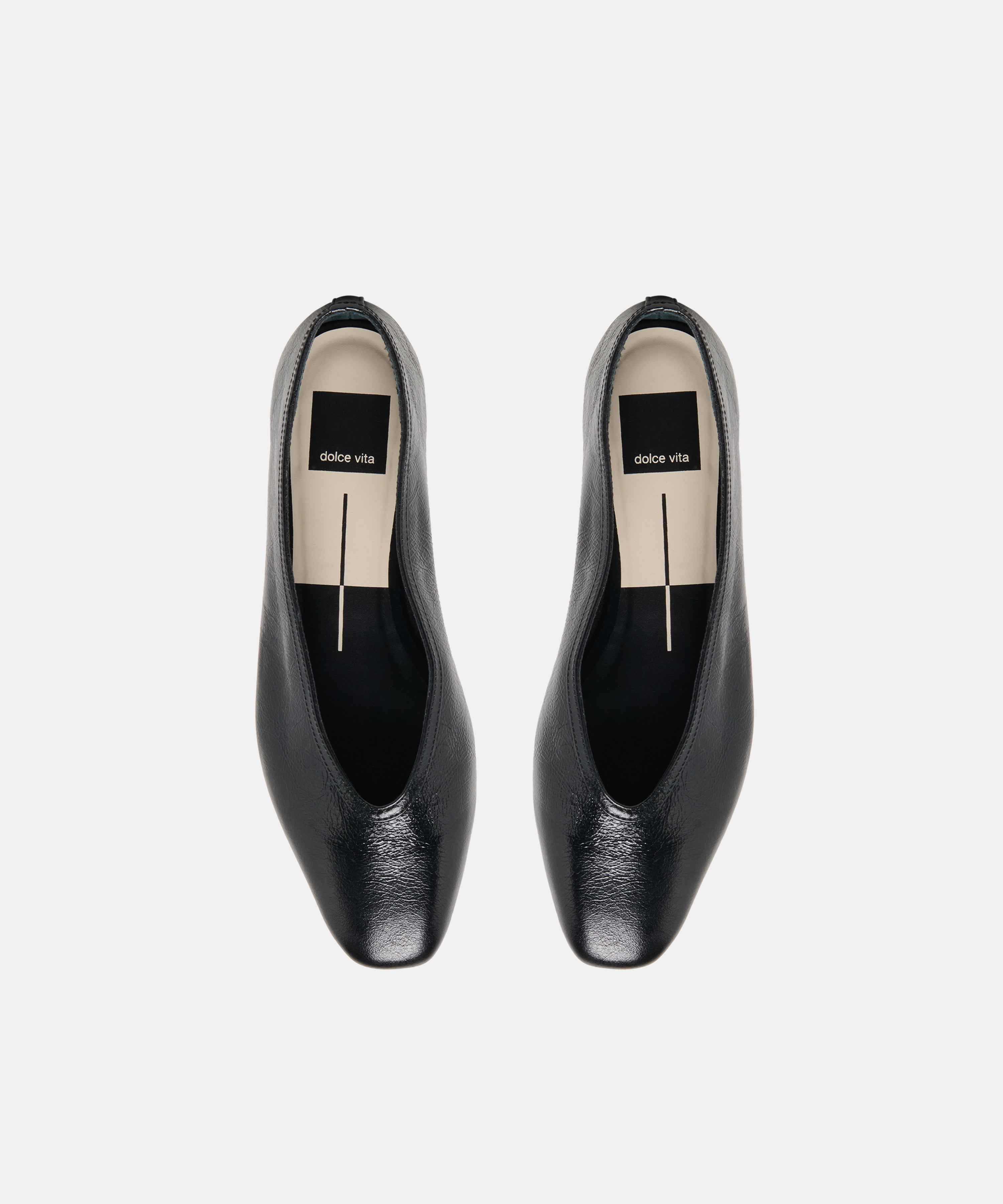 CARET BALLET FLATS BLACK LEATHER - view 4
