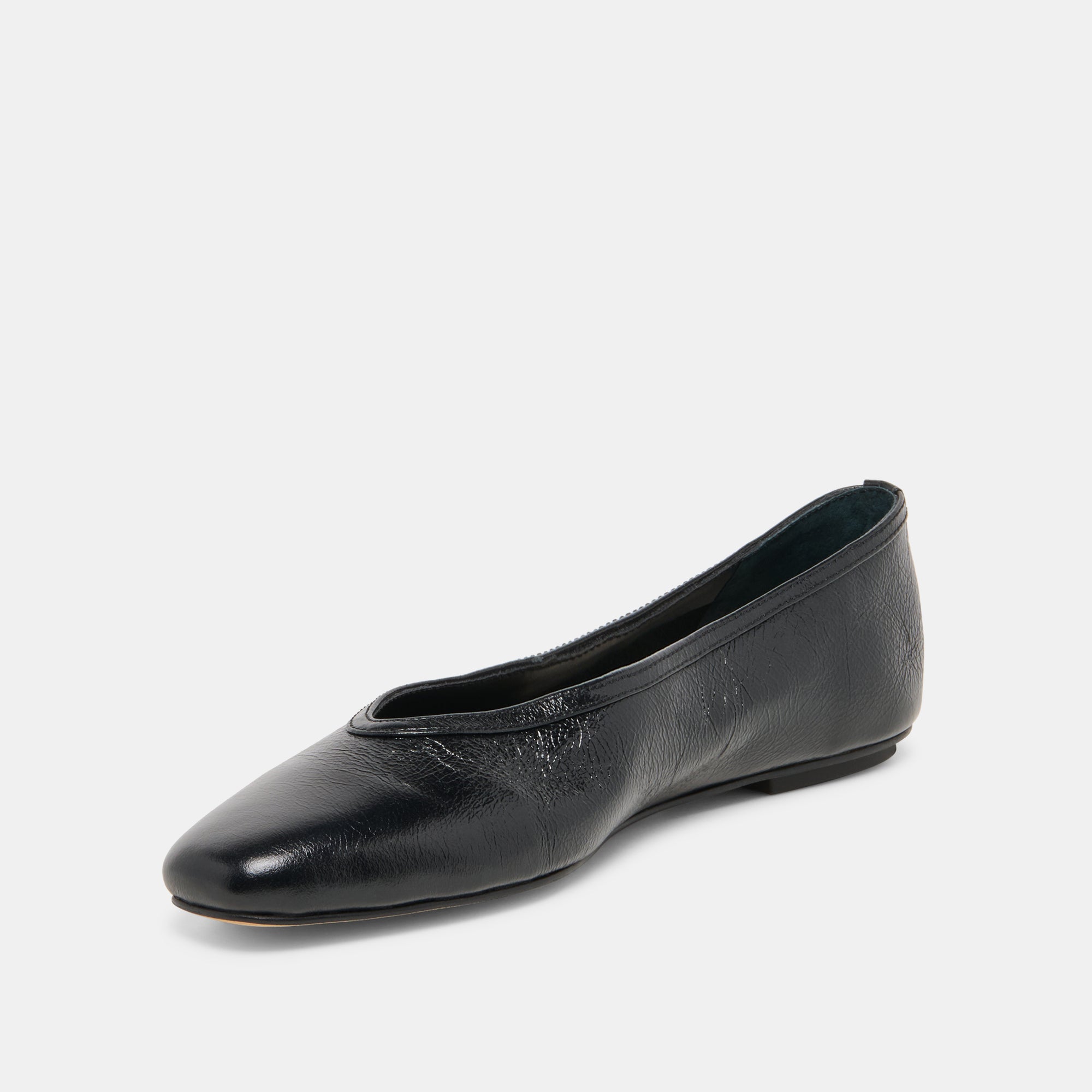 CARET BALLET FLATS BLACK LEATHER - view 4