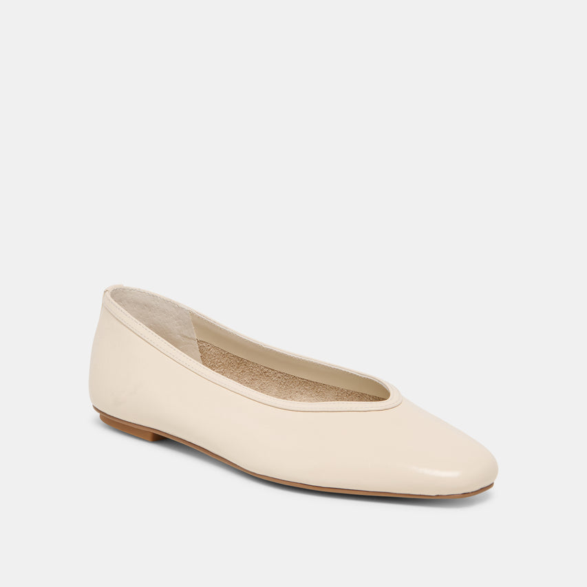 CARET BALLET FLATS BONE LEATHER
