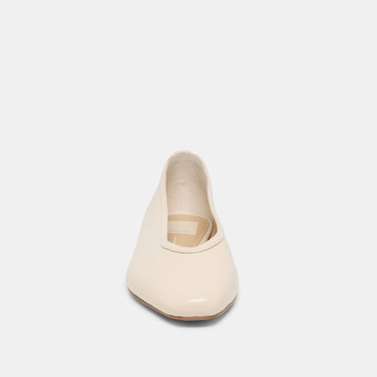 CARET BALLET FLATS BONE LEATHER