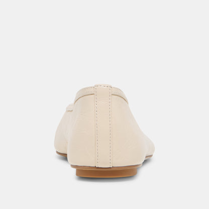 CARET BALLET FLATS BONE LEATHER