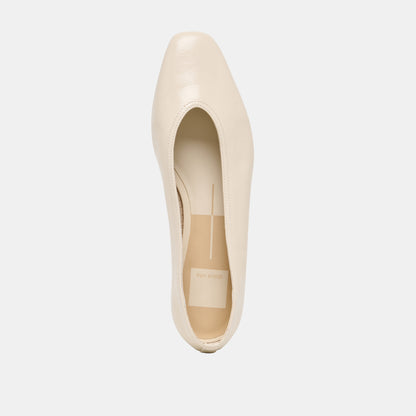 CARET BALLET FLATS BONE LEATHER