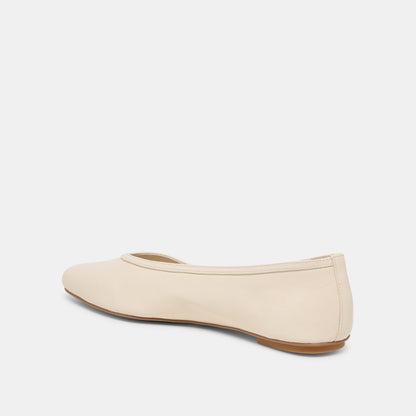 CARET BALLET FLATS BONE LEATHER