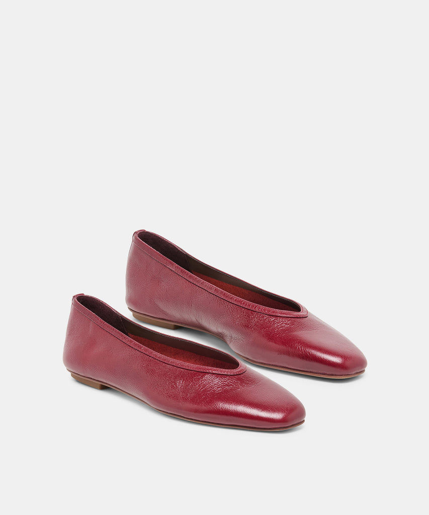 CARET BALLET FLATS GARNET LEATHER