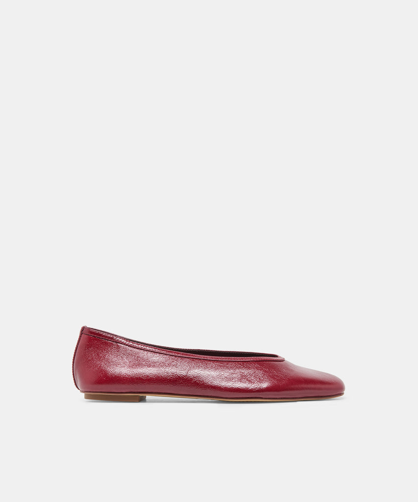 CARET Garnet Leather Pointed-Toe Ballet Flats | Dolce Vita