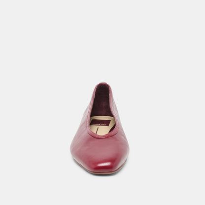 CARET BALLET FLATS GARNET LEATHER