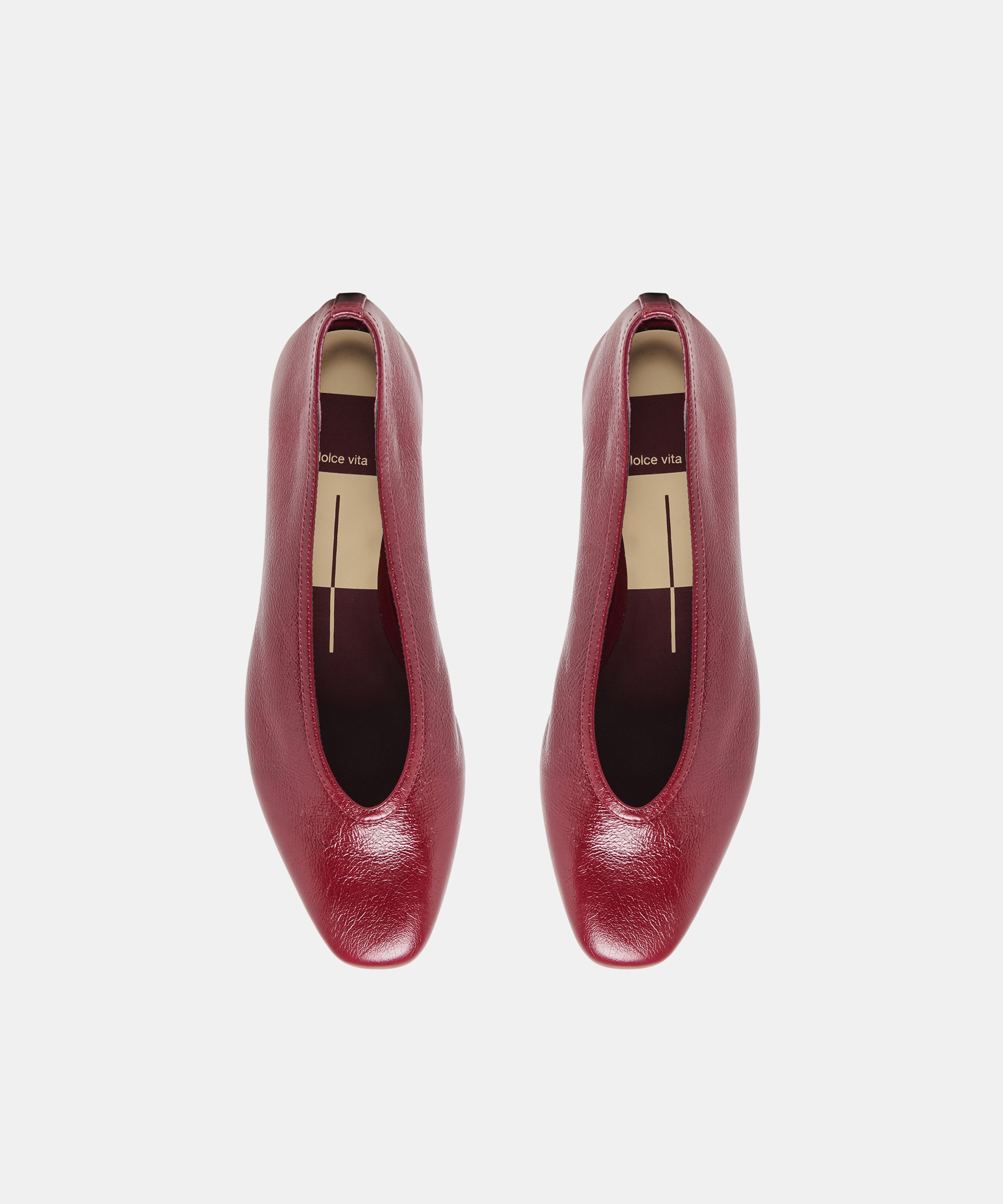 CARET BALLET FLATS GARNET LEATHER - view 3