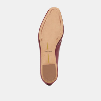 CARET BALLET FLATS GARNET LEATHER