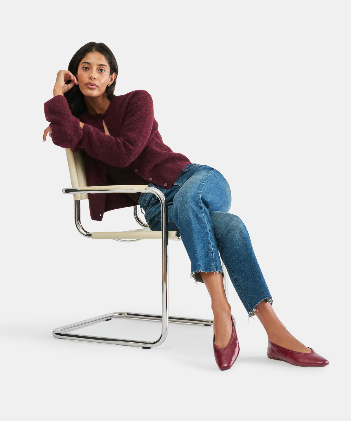 CARET BALLET FLATS GARNET LEATHER - view 4