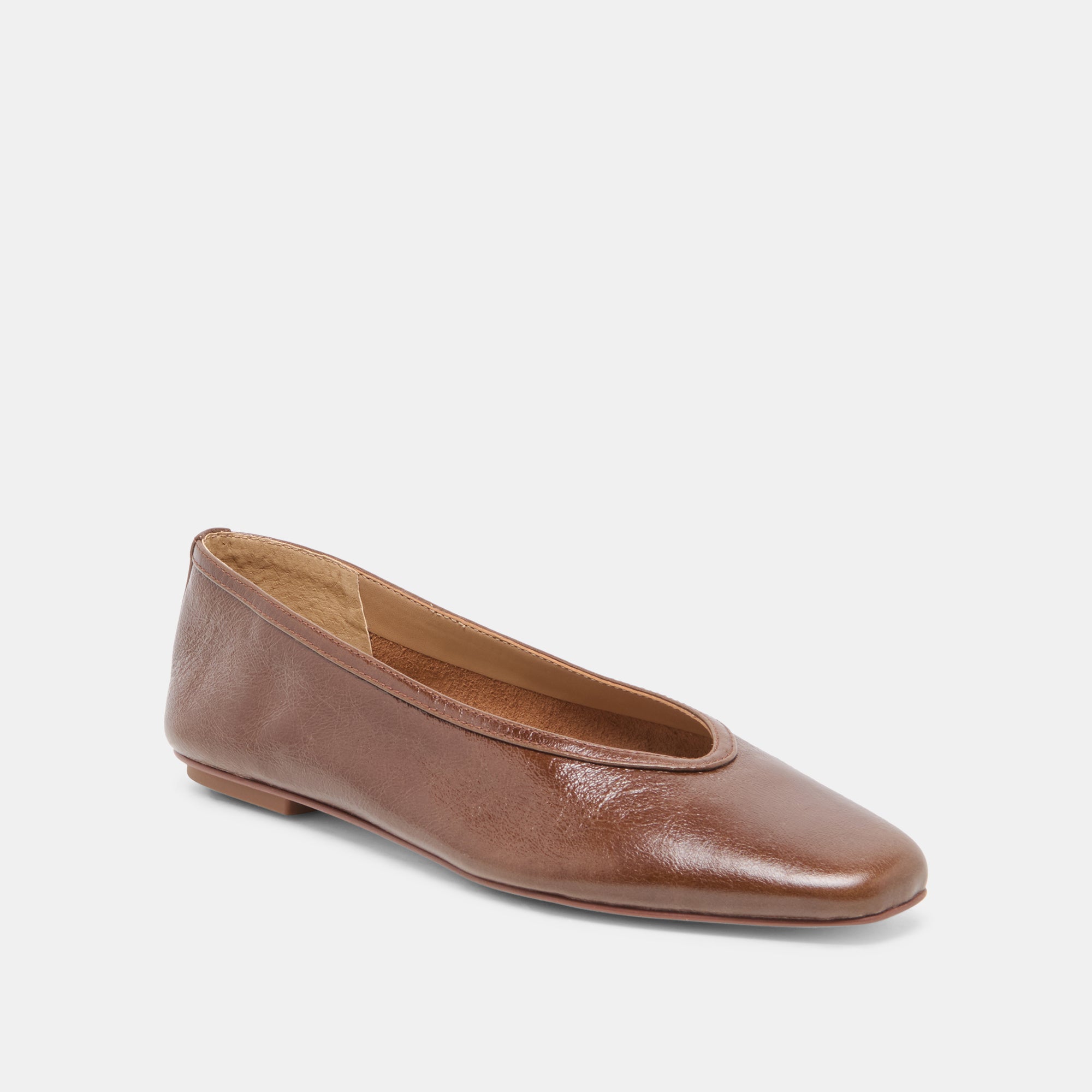 CARET BALLET FLATS RUSSET LEATHER