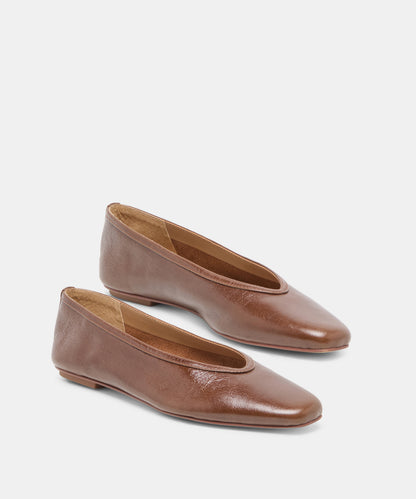 CARET BALLET FLATS RUSSET LEATHER