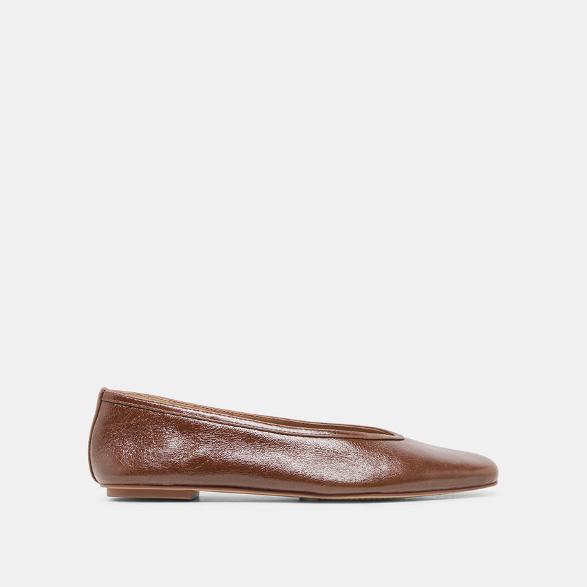 CARET Russet Leather Pointed-Toe Ballet Flats | Dolce Vita