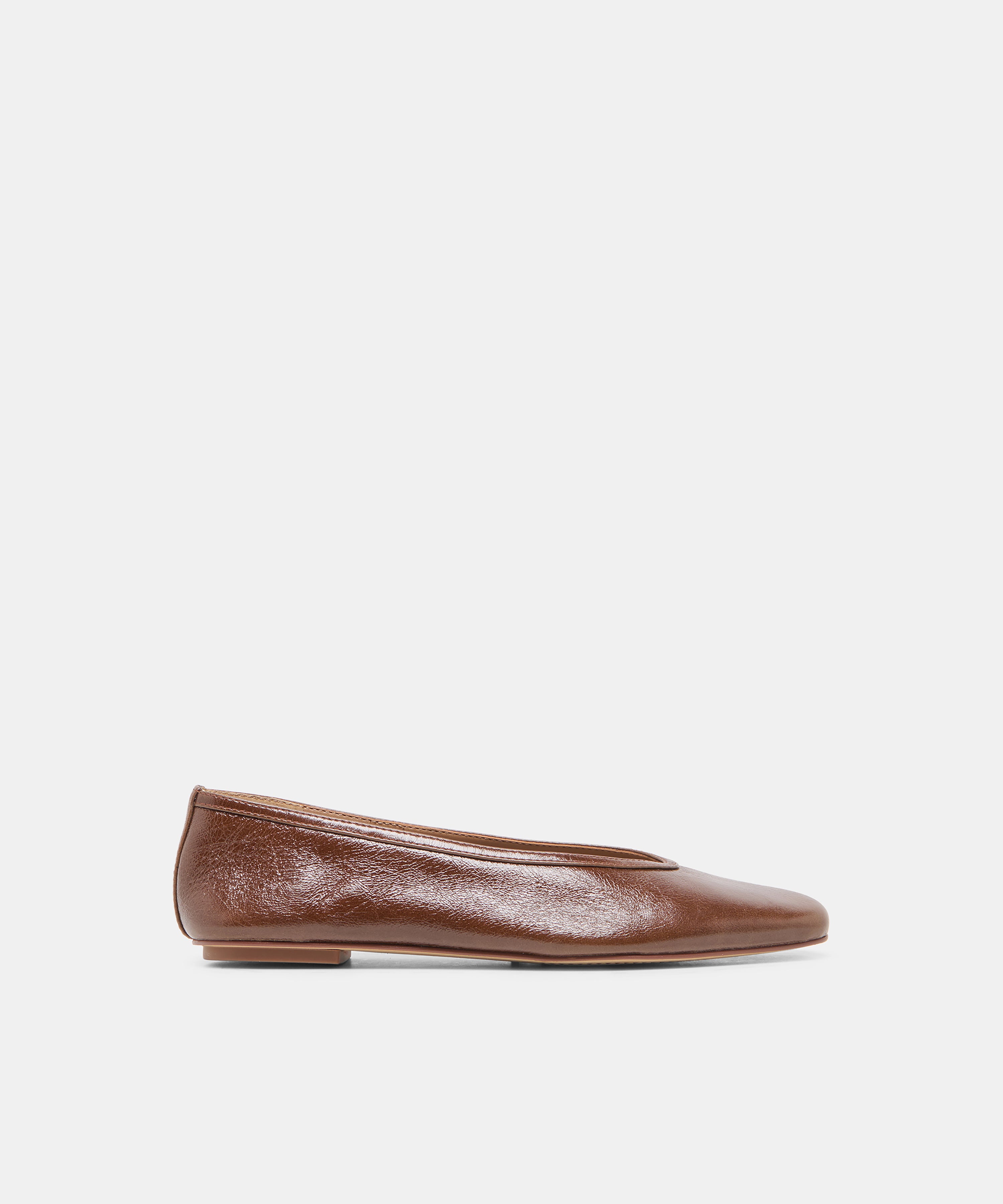 CARET Russet Leather Pointed-Toe Ballet Flats | Dolce Vita