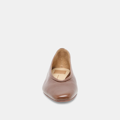 CARET BALLET FLATS RUSSET LEATHER