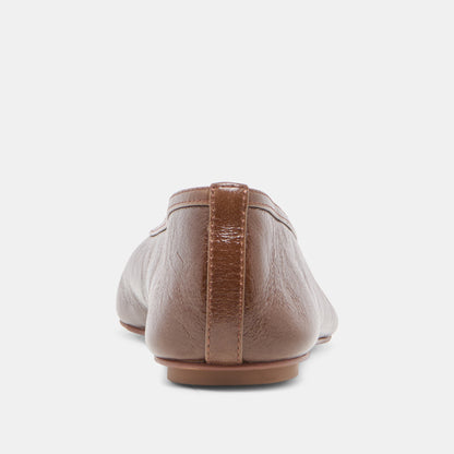 CARET BALLET FLATS RUSSET LEATHER