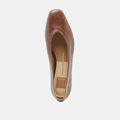 CARET BALLET FLATS RUSSET LEATHER