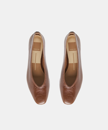 CARET BALLET FLATS RUSSET LEATHER