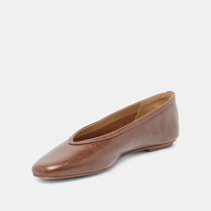 CARET BALLET FLATS RUSSET LEATHER