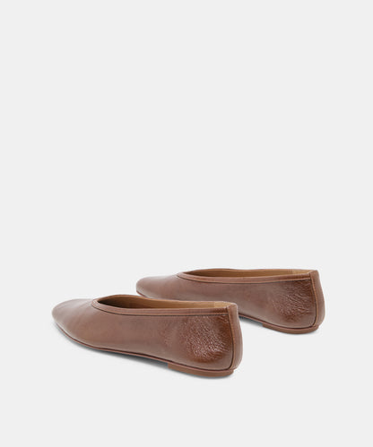 CARET BALLET FLATS RUSSET LEATHER