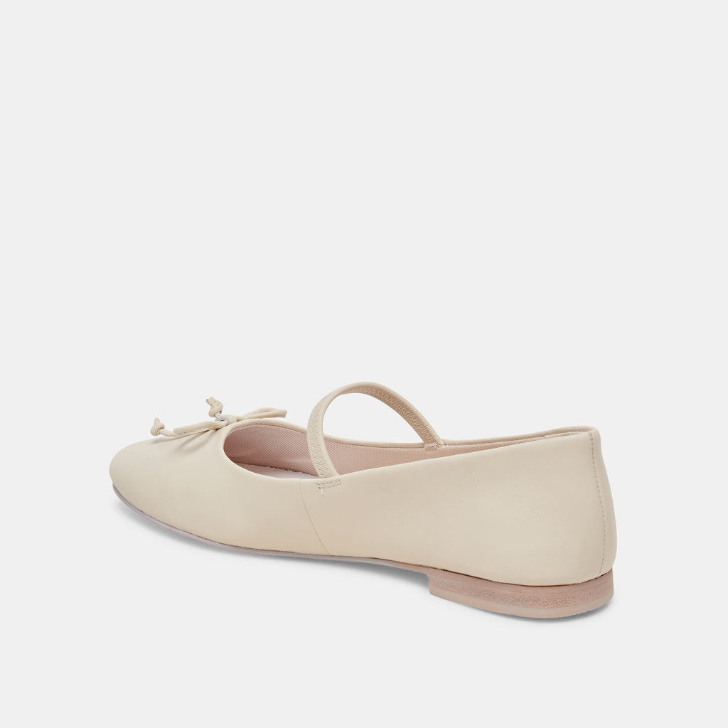 CARIN BALLET FLATS IVORY LEATHER – Dolce Vita