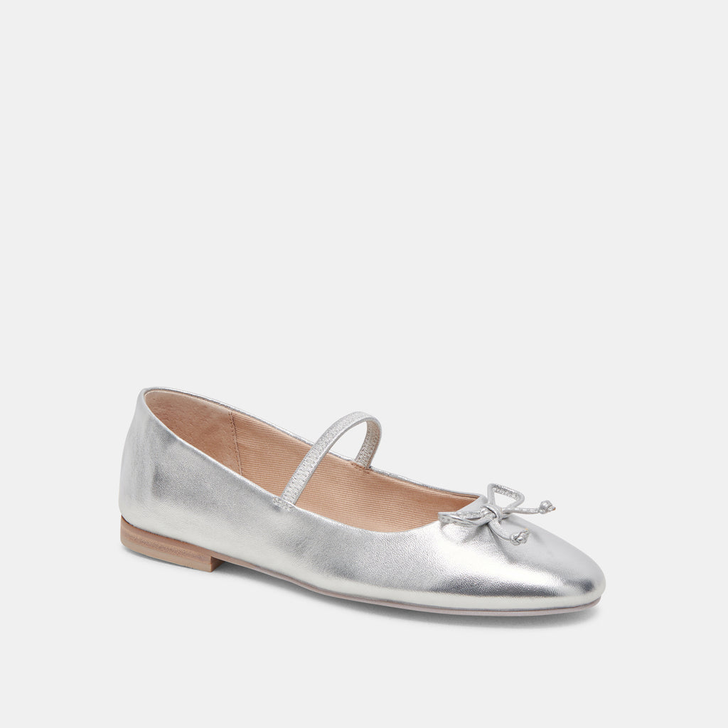 CARIN BALLET FLATS SILVER METALLIC LEATHER - image 3