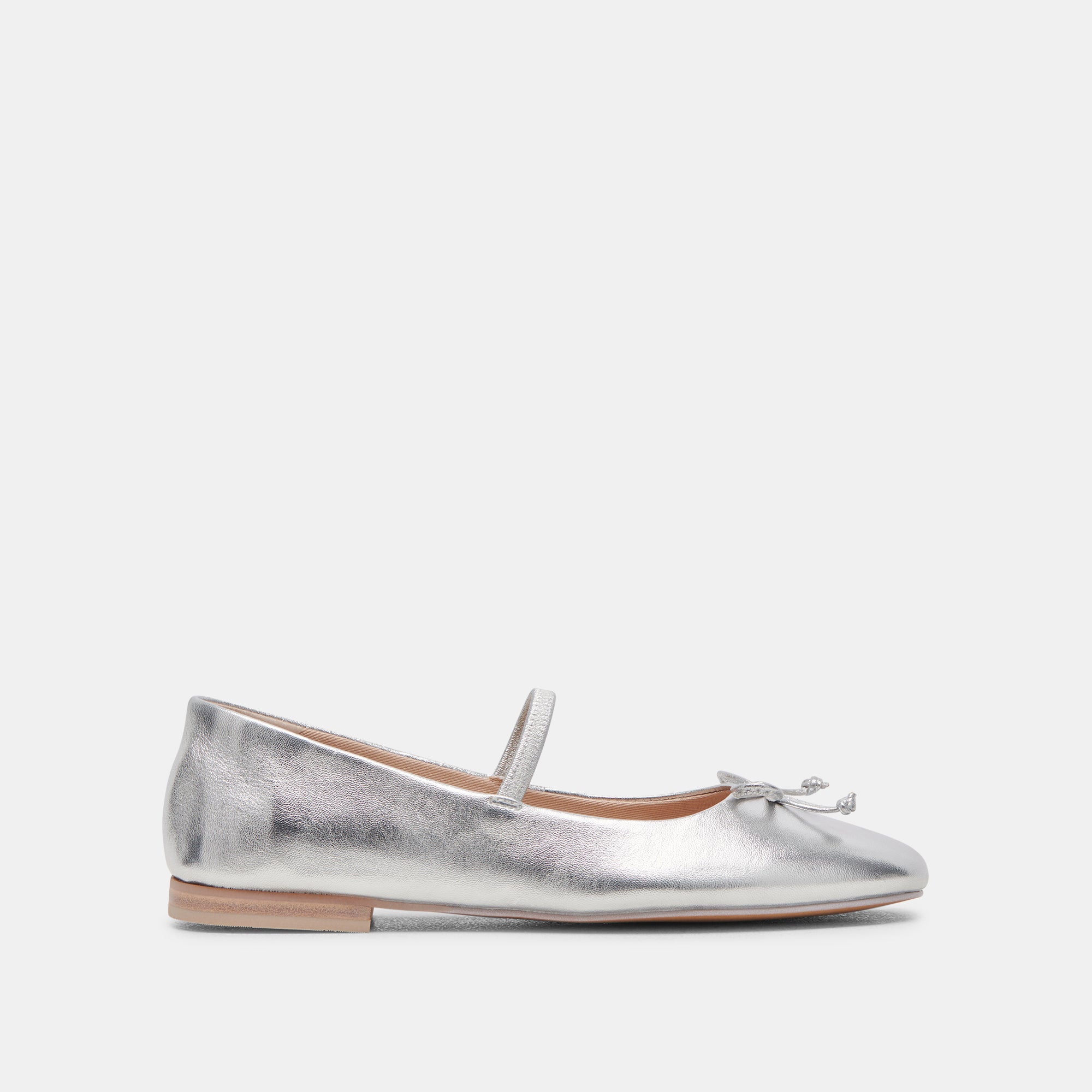 Carin Ballet Flats Silver Metallic Leather | Leather Ballet Flats ...